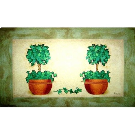 H2H Topiary Pot Doormat Rug; Green - 18 x 30 in. H2726143